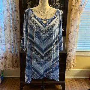 Women’s Plus Size Gloria Vanderbilt Size2X Blue Tunic